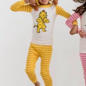 Hanna Andersson Size 8 Yellow Striped Wizard of Oz Pajamas Lion Kids Pajamas